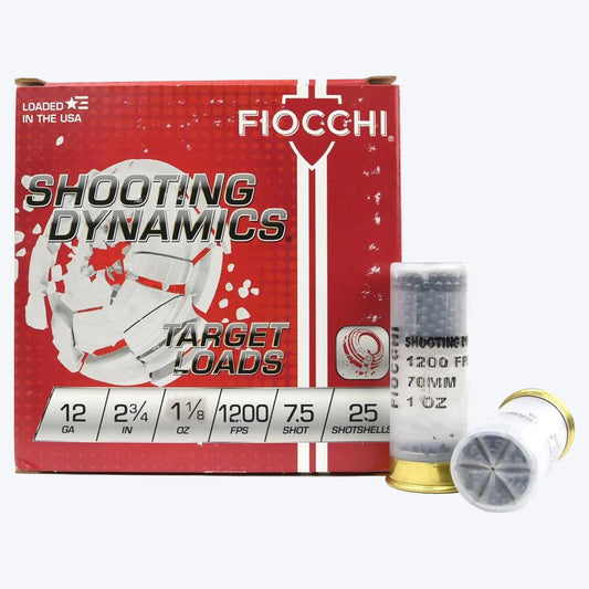 Fiocchi Shooting Dynamics 12ga 2 3/4” 1200FPS 1 1/8oz. #7.5 - Case