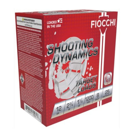 Fiocchi Shooting Dynamics 12ga 2 3/4” 1200FPS 1 1/8oz. #8 - Case