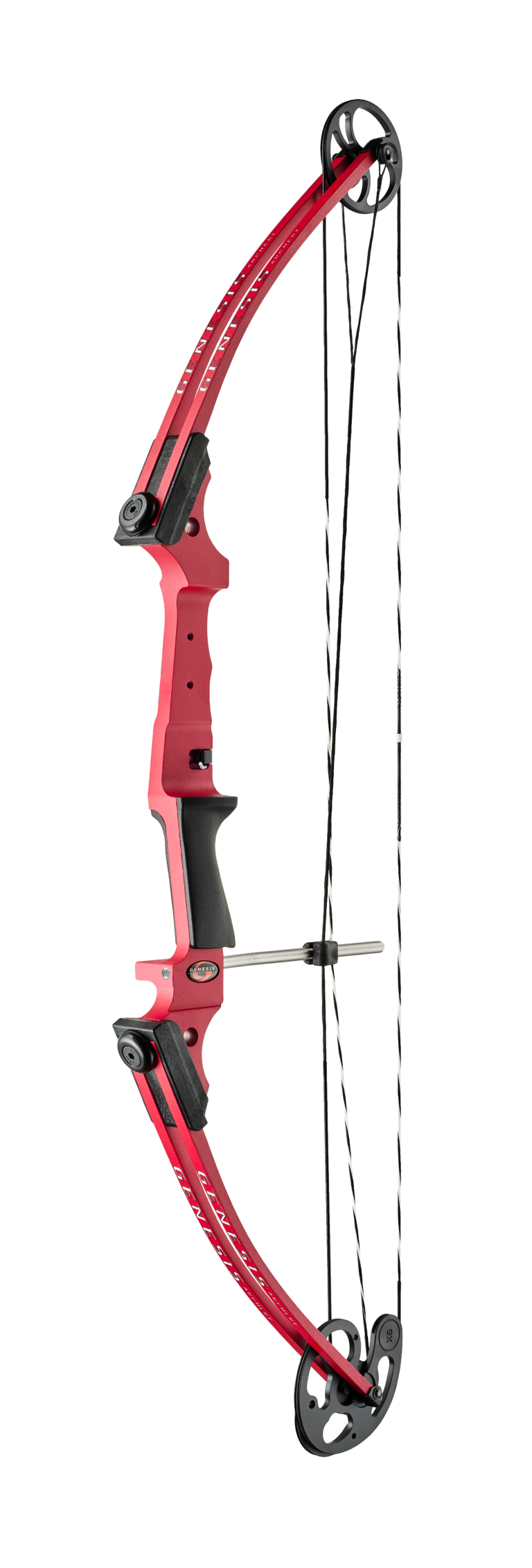 Genesis Youth Compound Bow in Red — kids compound bow, zero let-off design, right and left hand, Glenwood Springs Outdoors