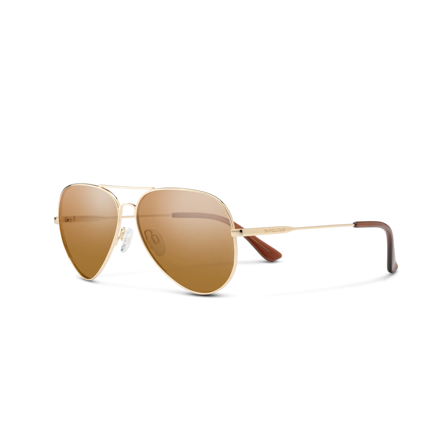 Suncloud Hard Deck polarized fishing sunglasses in gold frame with polar brown lenses — available at Glenwood Springs Outdoors, Glenwood Springs, CO