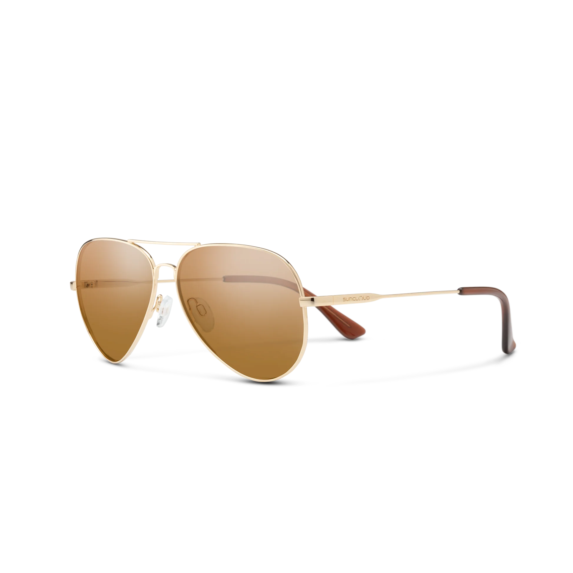Suncloud Hard Deck polarized fishing sunglasses in gold frame with polar brown lenses — available at Glenwood Springs Outdoors, Glenwood Springs, CO