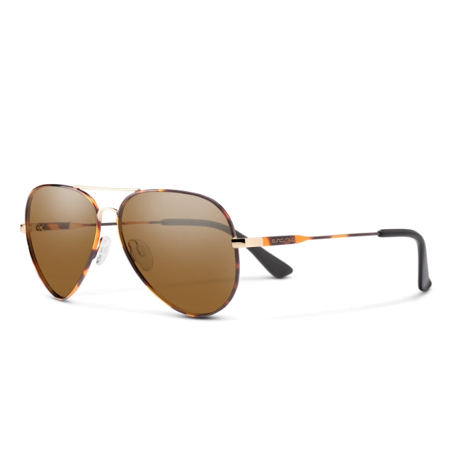 Suncloud Hard Deck polarized fishing sunglasses in metal tortoise frame with polar brown lenses — available at Glenwood Springs Outdoors, Glenwood Springs, CO