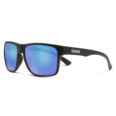 Suncloud Rambler polarized sunglasses in matte black frame with polar blue lenses — available at Glenwood Springs Outdoors, Glenwood Springs, CO