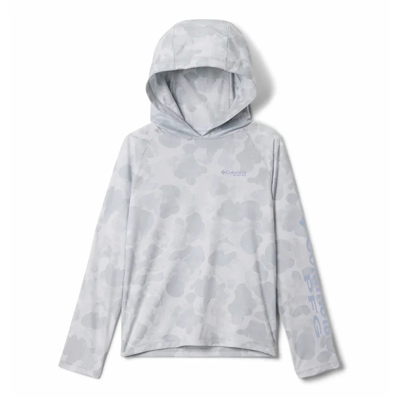 Columbia Youth Super Terminal Tackle Hoodie in Grey Camo — UPF 50 kids fishing hoodie at Glenwood Springs Outdoors