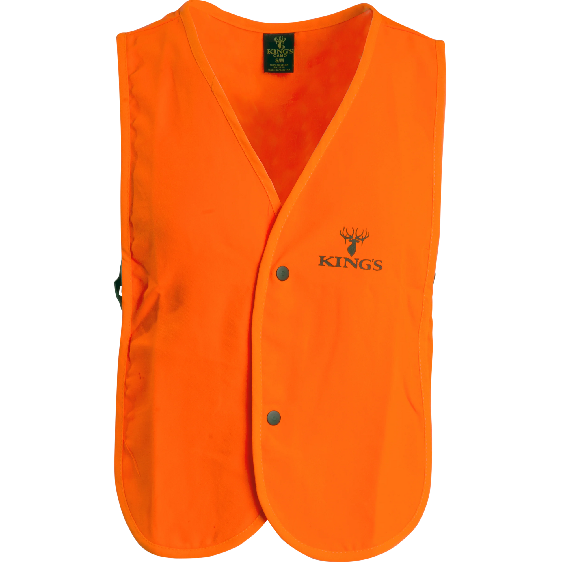 Kings Camo Blaze Orange Vest — lightweight hunter orange safety vest for Colorado elk and deer hunting, sizes S/M and L/XL