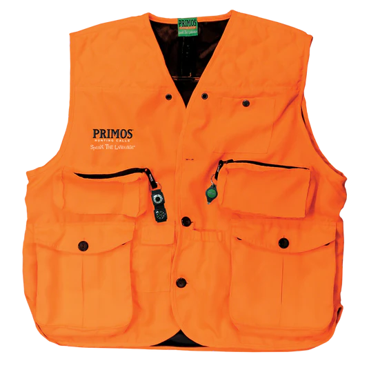 Primos Gunhunter's Vest — blaze orange hunting vest with utility pockets for rifle, shotgun, and upland hunting in Colorado