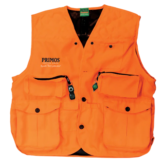 Primos Gunhunter's Vest — blaze orange hunting vest with utility pockets for rifle, shotgun, and upland hunting in Colorado