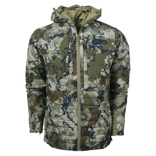 Kings Camo Transition Flex Hoodie — 4-way stretch camo midlayer hunting hoodie for Colorado elk and deer season, sizes XL and XXL