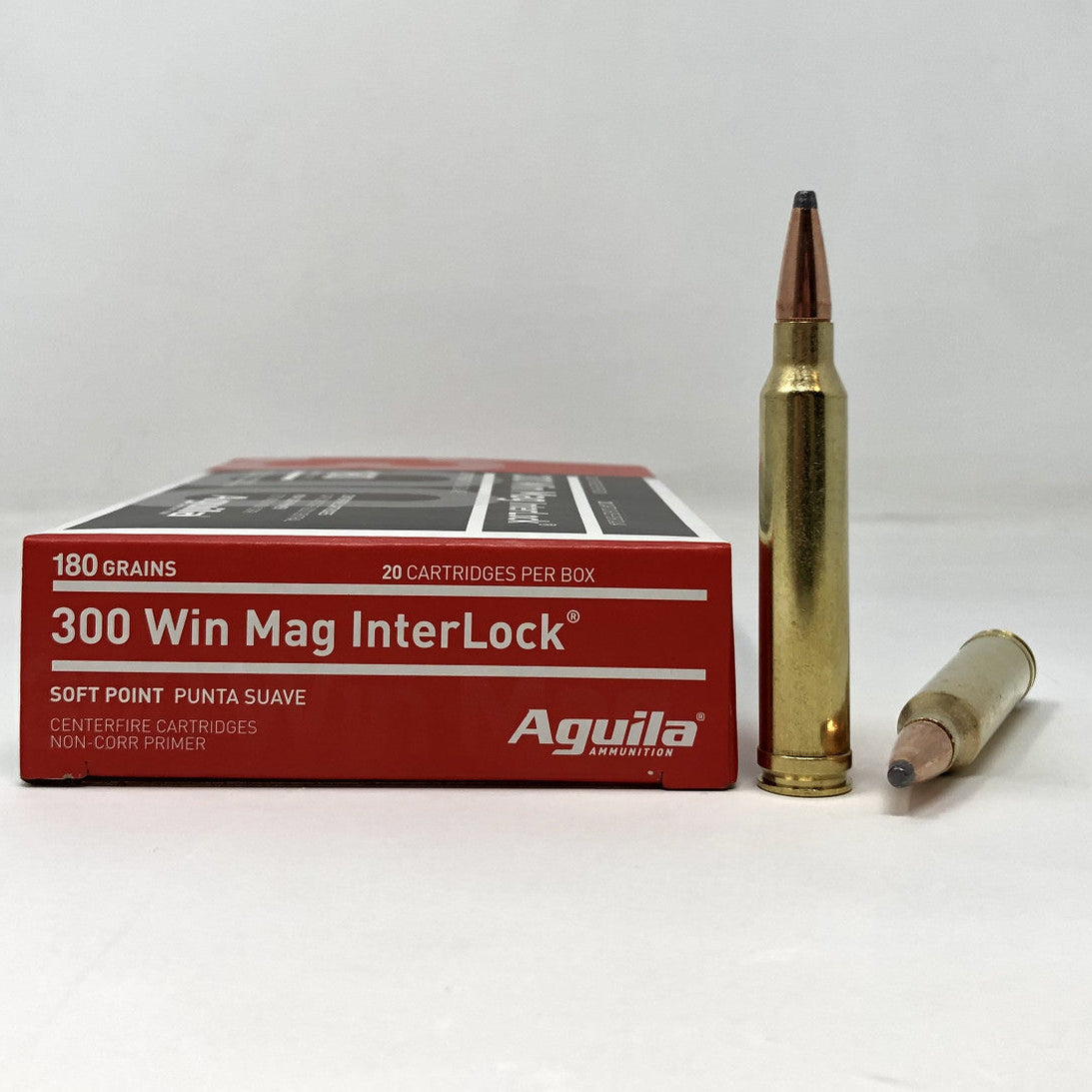 Aguila .300 Winchester Magnum 180gr Soft Point 20-round box elk hunting rifle ammunition