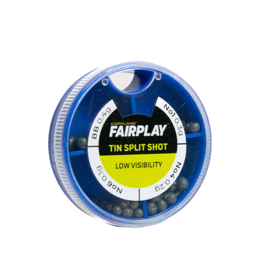 Cortland tin split shot puck dispenser in Normal and Large sizes for fly fishing nymphing rigs