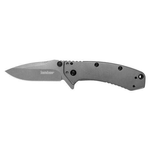 Kershaw Cryo folding knife with stainless steel framelock handle and SpeedSafe assisted opening designed by Rick Hinderer