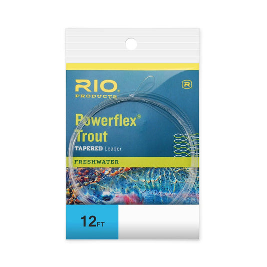 RIO Powerflex Trout 12-foot Leader 3-pack in 3x 4x 5x 6x — fly fishing trout leader for technical dry fly and nymphing, available at Glenwood Springs Outdoors
