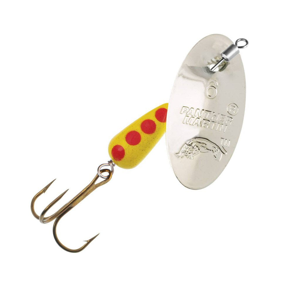 Panther Martin 1/16oz Inline Swivel Silver spinner — anti-twist inline swivel trout spinner for finesse fishing on Colorado rivers and streams, available at Glenwood Springs Outdoors