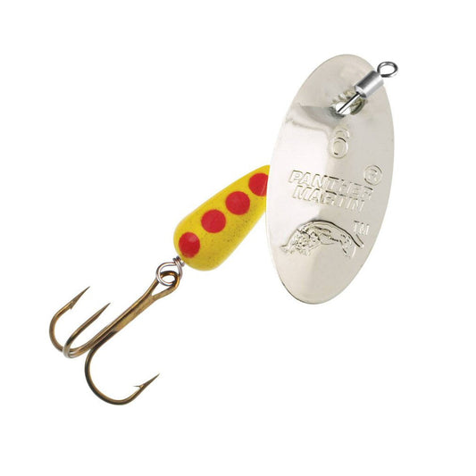 Panther Martin 1/16oz Inline Swivel Silver spinner — anti-twist inline swivel trout spinner for finesse fishing on Colorado rivers and streams, available at Glenwood Springs Outdoors