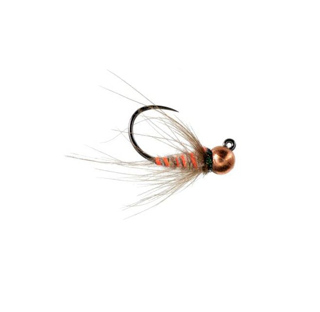 Jiggy Soft Hackle Carrot Nymph tungsten jig soft hackle wet fly sizes 12, 14, 16 and 18 for trout fishing on the Roaring Fork and Frying Pan rivers in Colorado