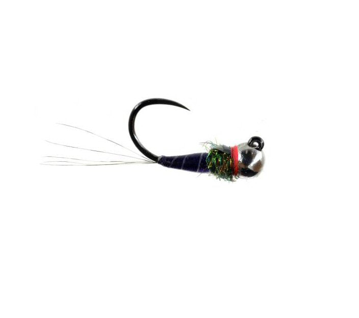 Jiggy Iron Lotus TB purple tungsten jig attractor nymph sizes 14, 16, 18 and 20 for euro nymphing on the Roaring Fork and Frying Pan rivers in Colorado