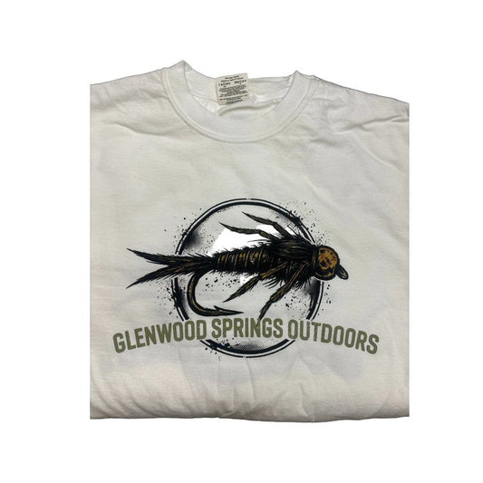 Pheasant Tail GSO Tee Shirt — fly fishing graphic tee by Glenwood Springs Outdoors, available in sizes S–2XL