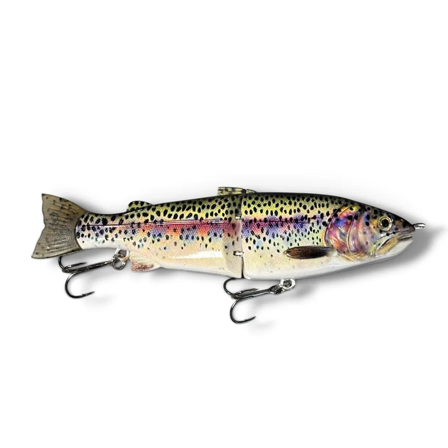 Dynamic Lures 7 inch glide bait in RBV2 color pattern for trout and bass fishing