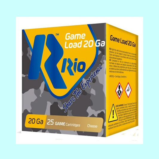 Rio  20 ga Game Load 2-3/4" 1250fps 1 oz #8 Shot - CASE