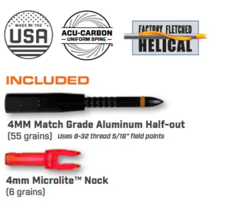 Easton 4mm AxisMatched Grade Fletched Arrows Long Range