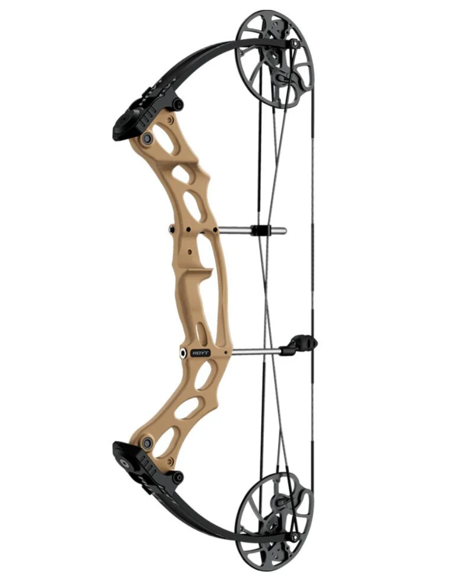 Hoyt Kobalt kids compound bow combo in Tombstone — youth bow adjustable 7-45 lb draw, 18-28" draw length, no bow press required— youth adjustable compound bow in [Black / Tombstone / Bourbon / Realtree Camo], authorized Hoyt dealer Glenwood Springs CO