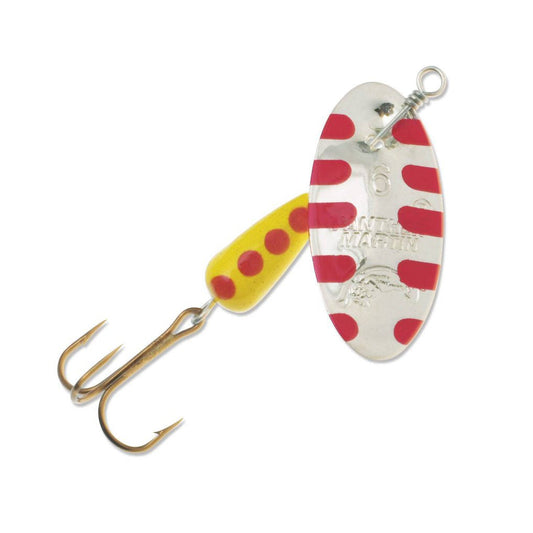 Panther Martin 1/16oz Silver spinner — classic bright-flash inline trout spinner for clear water on Colorado rivers and streams, available at Glenwood Springs Outdoors