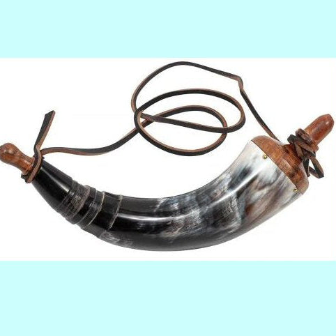 Traditions authentic powder horn for carrying black powder charges in the field — traditional muzzleloader hunting accessory