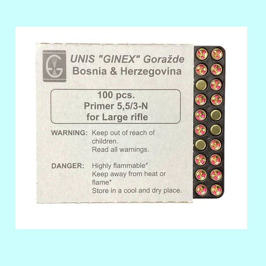 Unis “Ginex” Goražde Large Rifle Primers 100ct