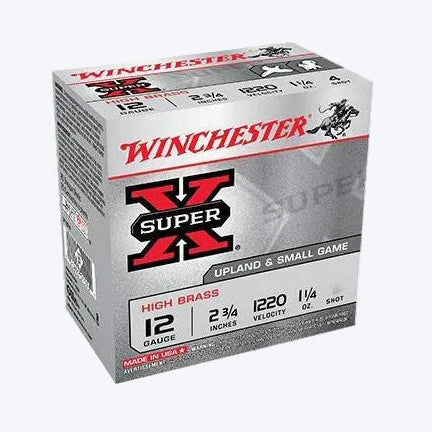 Winchester Super X High Brass 12ga 2 3/4” 1220FPS 1 1/4oz. #4 - Case