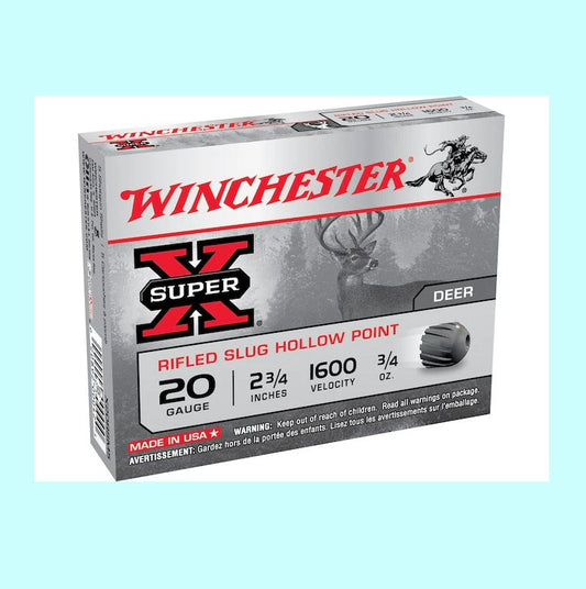 Winchester 20 Gauge Rifled Slug 2-3/4” 1600fps 3/4oz