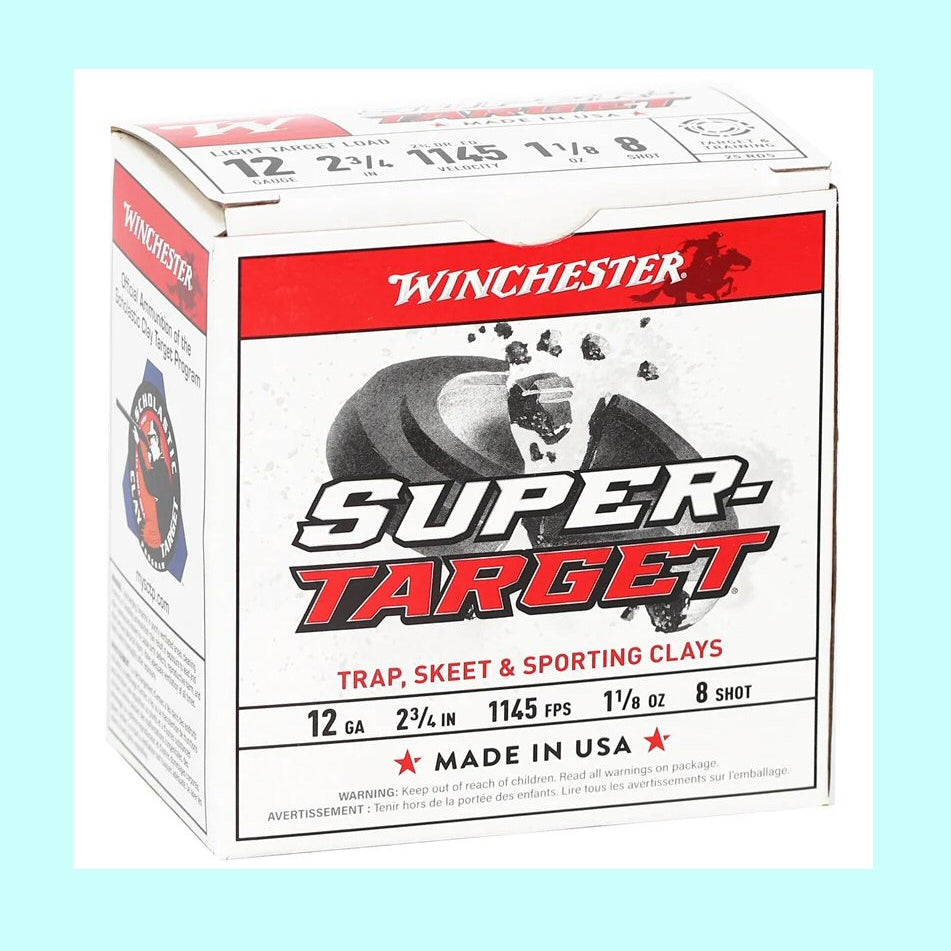 Winchester Super Target 12ga 2 3/4” 1145FPS 1 1/8oz. #8 - Case