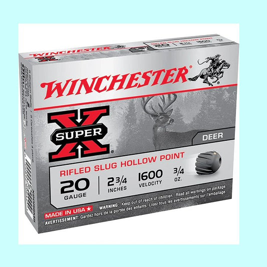Winchester Super X Rifled Slug Hollow Point Deer 20ga 3/4 oz 1600fps