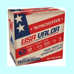 Winchester 12GA USA Valor 2 3/4 1200FPS 1 1/8OZ #8 Case