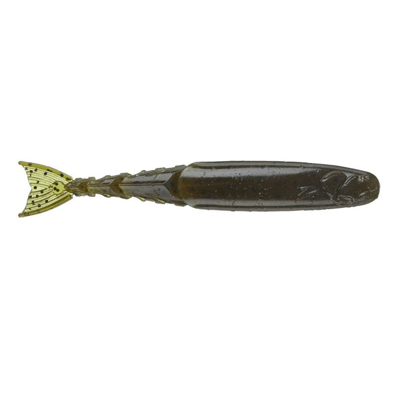 Z-Man ChatterShad 3.5" soft plastic swimbait 5-pack — ElaZtech ChatterBait trailer in Green Pumpkin