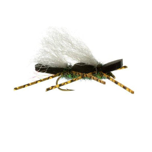 Chubby Chernobyl peacock foam terrestrial attractor dry fly with iridescent peacock tones for trout fishing on Colorado rivers