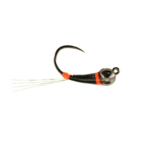 Jiggy Black Tiger Perdigon TB tungsten jig nymph sizes 14 and 18 for euro nymphing on the Roaring Fork and Frying Pan rivers in Colorado