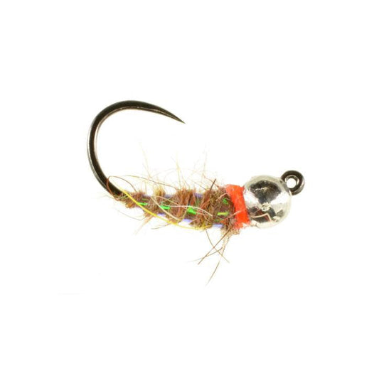 "Jiggy Sexy Walt's Worm TB tan tungsten jig aquatic worm pattern sizes 14, 16 and 18 for trout fishing on the Roaring Fork and Frying Pan rivers in Colorado"