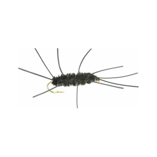 Pat's Rubberlegs black weighted stonefly nymph sizes 8 and 12 for trout fishing on the Roaring Fork and Frying Pan rivers in Colorado
