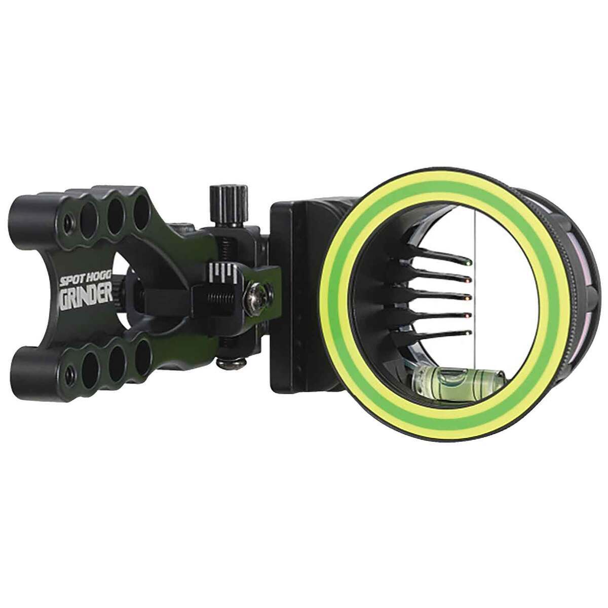 Spot Hogg Grinder 5-pin fixed pin bow sight — machined aluminum bowhunting sight for elk and mule deer, available at Glenwood Springs Outdoors