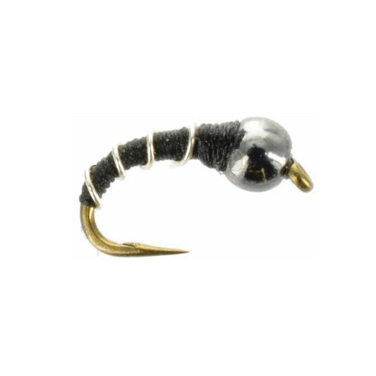 BH Zebra Midge black bead head midge pupa for tailwater trout fishing on the Frying Pan and Roaring Fork rivers in Colorado"